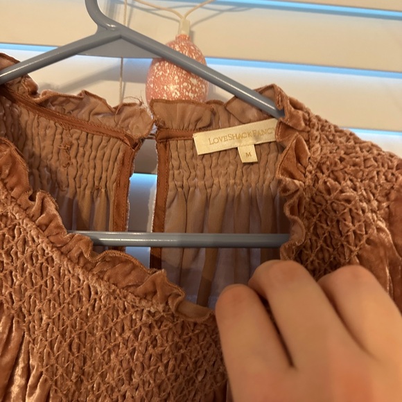 Loveshackfancy mauve pink velvet blouse medium - Picture 4 of 7